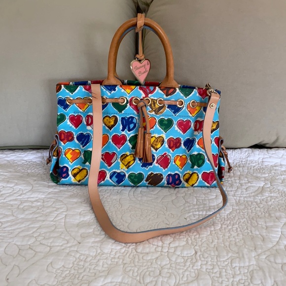 Dooney & Bourke Hearts Handbag with Shoulder Strap - Picture 1 of 7